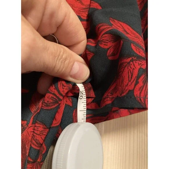 Huguest Mini Dress Womens Sz XL Blue Red Floral Ruffles short sleeve NEW - Picture 13 of 14